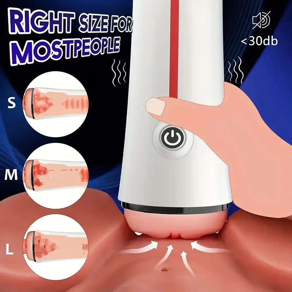 2 Vibrating Motor 3D Vagina Textured Automatic Male Masturbator