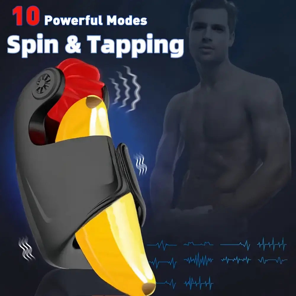 Tapping Vibrating Penis Vibrator Trainer Cock Massager With Control