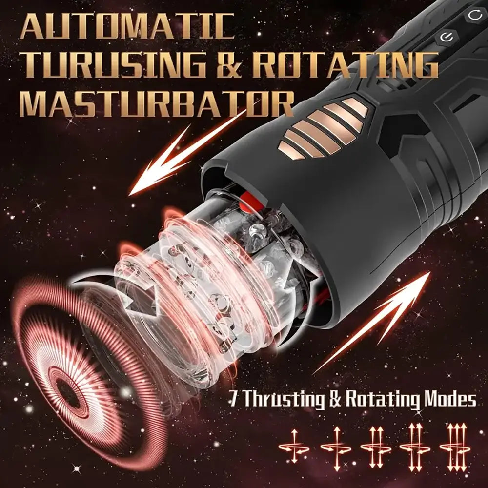 7 Thrusting Rotating Modes Rechargerable Hands Free Auto Masturbator