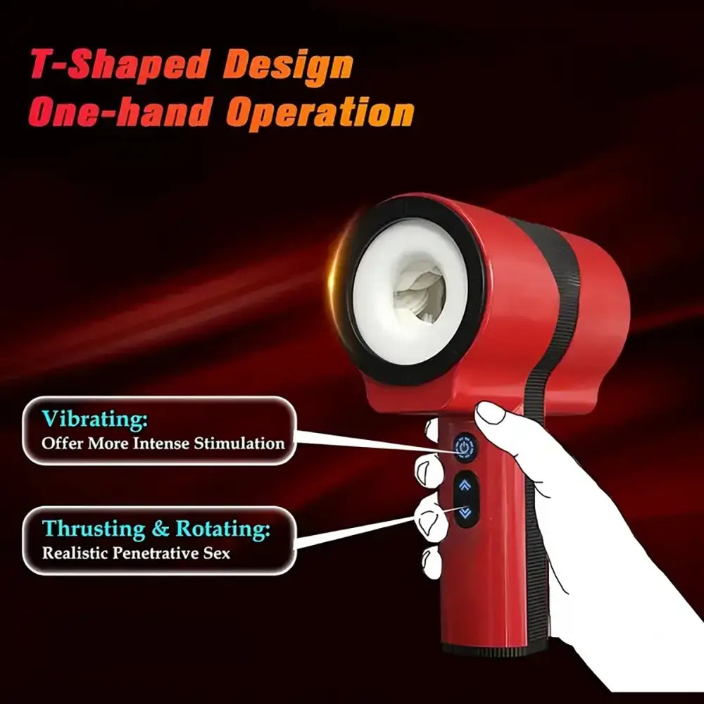 Sucking Electric Handheld Telescopic Rotating Vibrating Masturbator