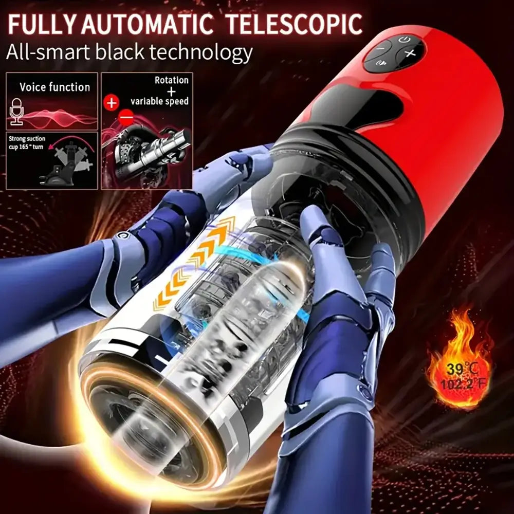 Powerful Suction Vibrating Telescopic Automatic Male Masturbator