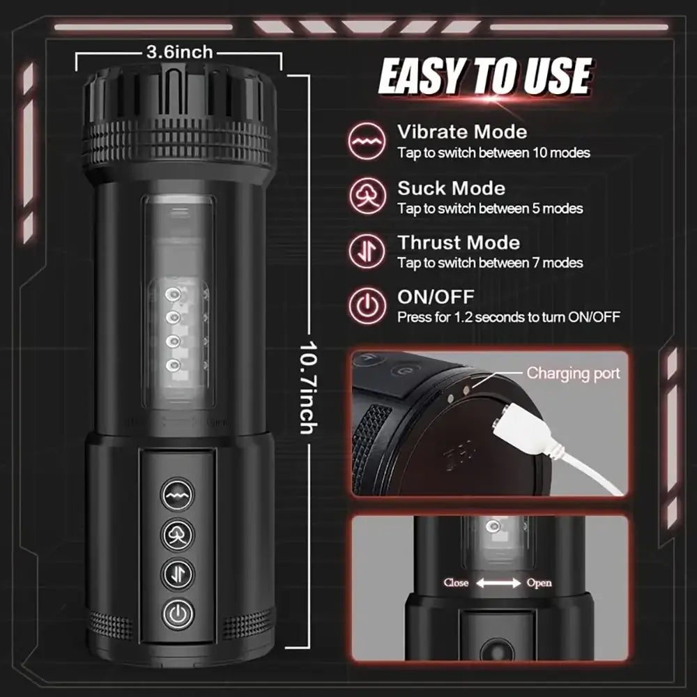 Sucking Vibrating Thrusting Modes Realistic Vagina Auto Masturbator