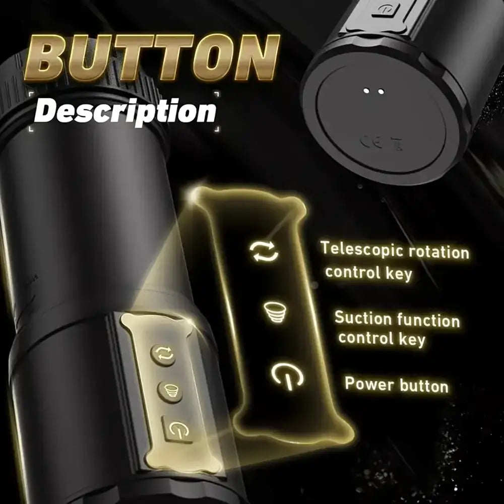 Telescoping Rotating Sex Toys Pocket Pussy Automatic Masturbator