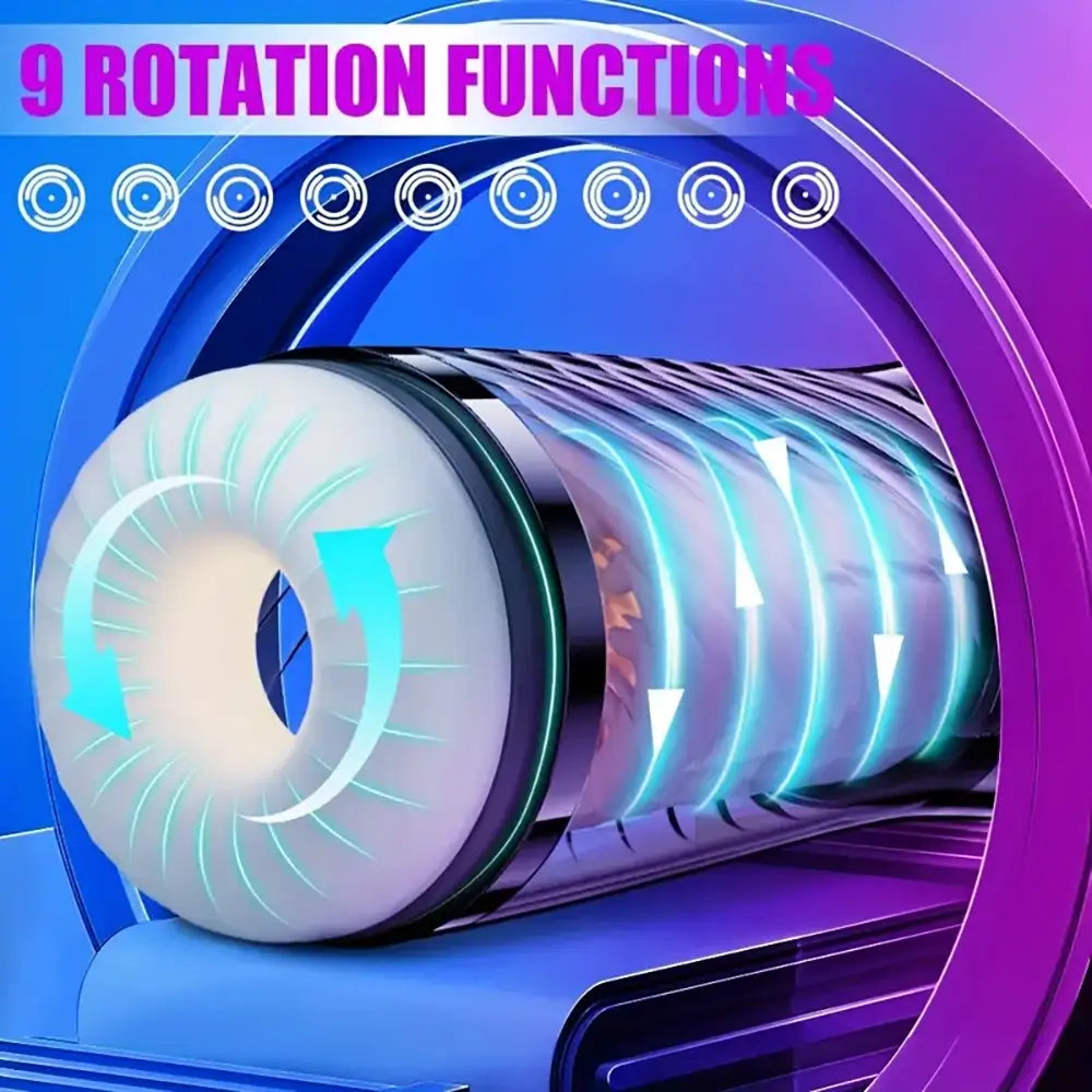 9 Telescopic Rotating Modes Automatic Masturbator For Penis Stroker