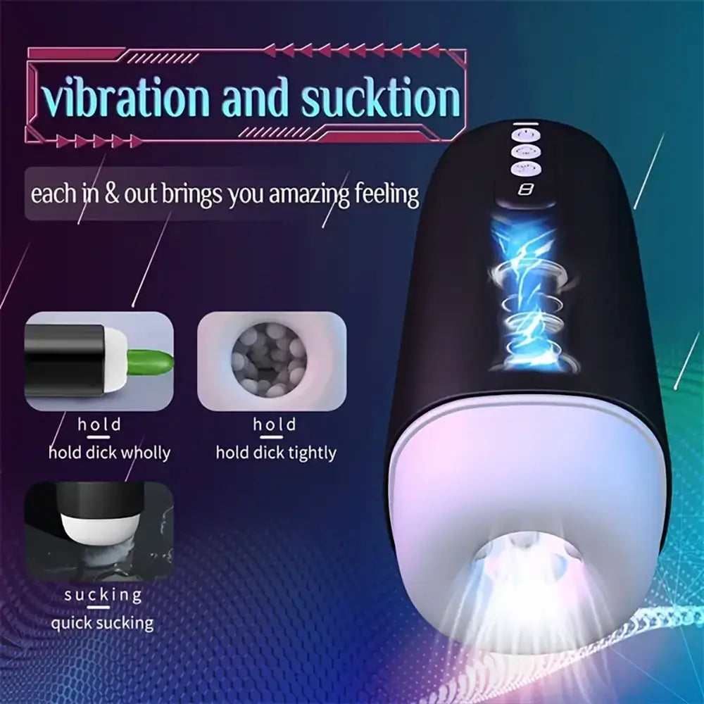 Hand Control Sucking Vibrating Indication Male Automatic Masturbator