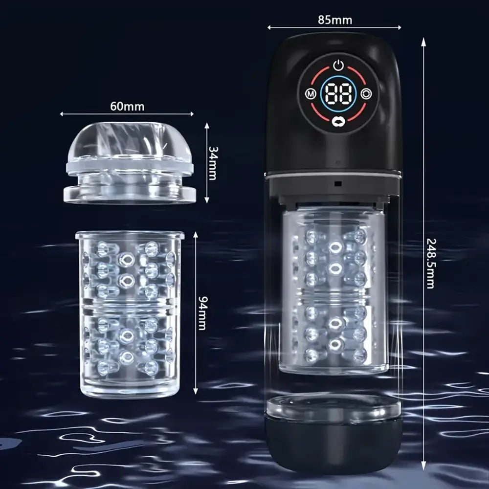 UPGRADED 7+7+7 Licking Suction 7 Rotating Modes Auto Masturbator