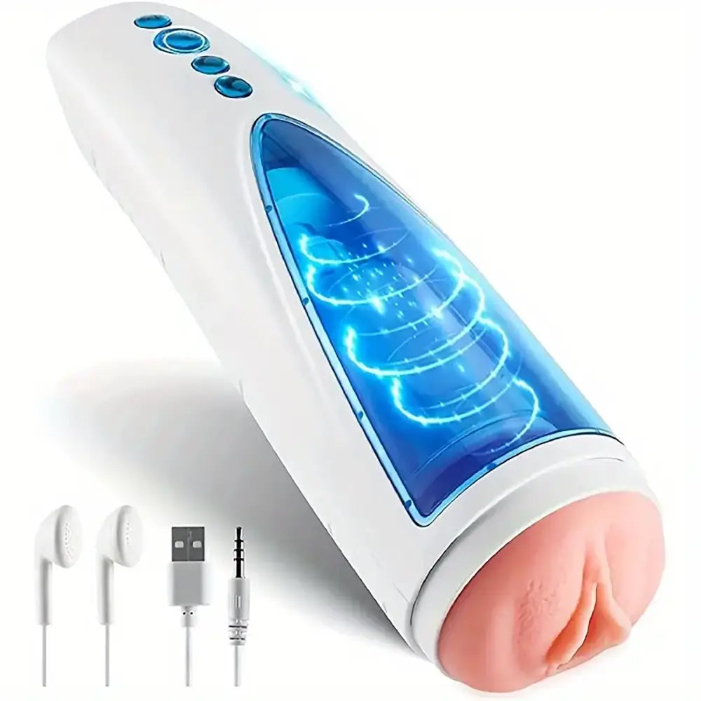 Hands Free Automatic Soft Silicone Channel Thrusting Masturbator