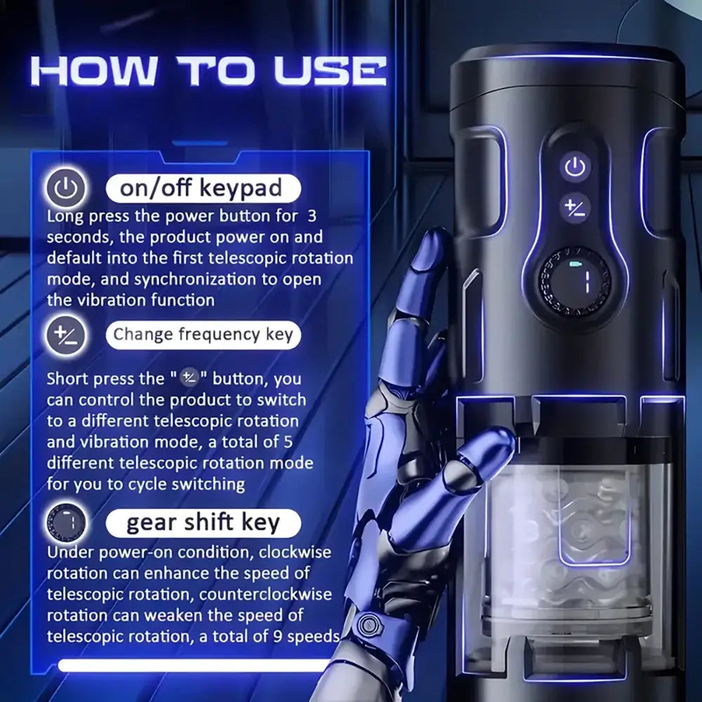 5 Rotating Telescopic Modes 5 Vibration Automatic Masturbator