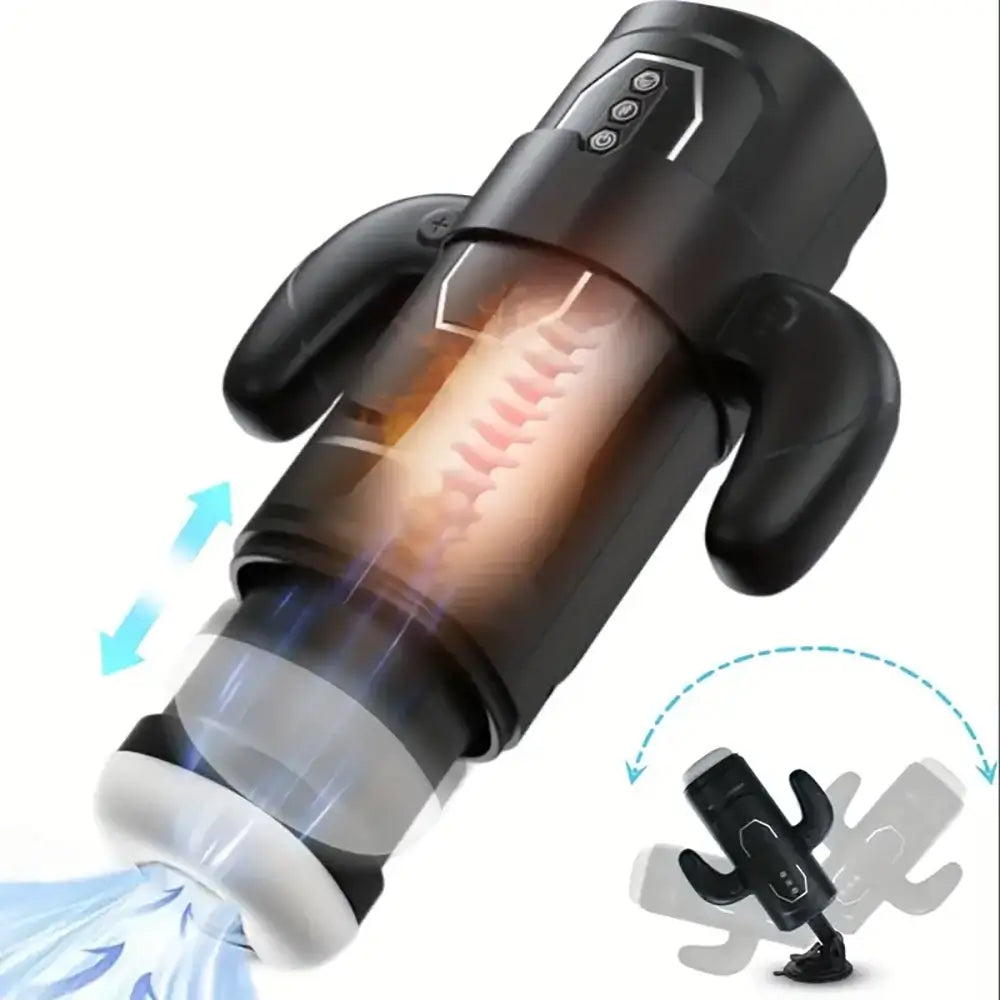3 Sucking 6 Thrusting 9 Vibrating Retractable Rotatable Masturbator