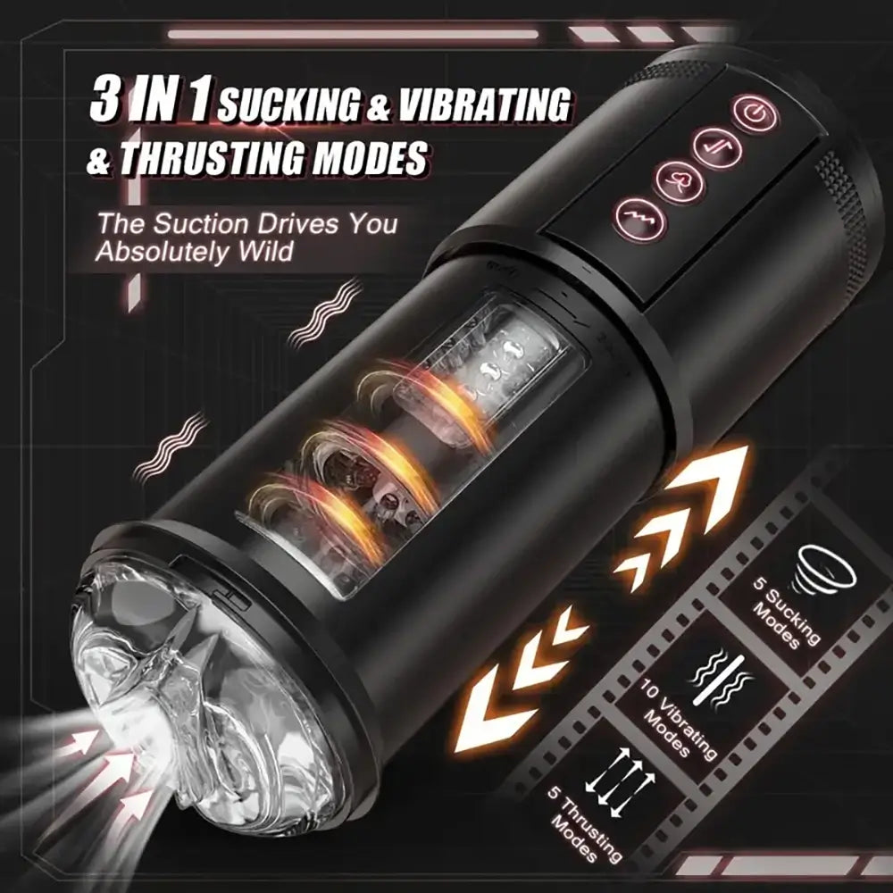 Sucking Vibrating Thrusting Modes Realistic Vagina Auto Masturbator