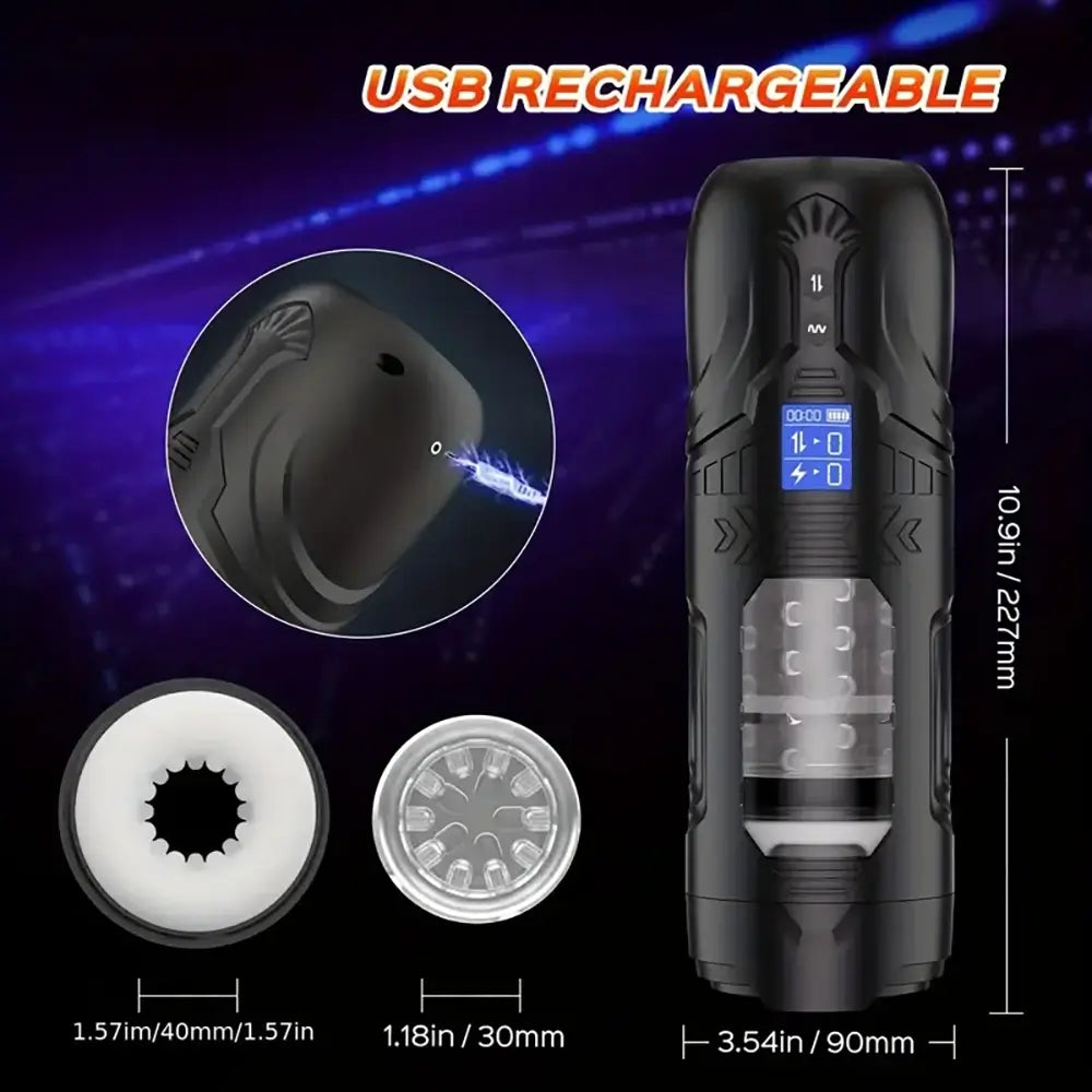 Vibrating Thrusting Rotating Auto Stroker Electric Male Masturbator