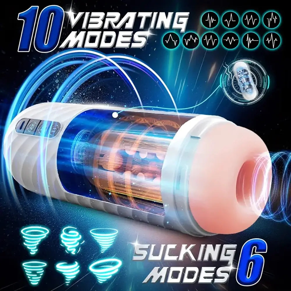 5 Thrusting 6 Sucking 10 Vibrating Male Stroker Automatic Masturbator