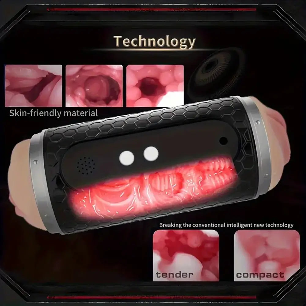 Soft Oral Vaginal Oral Sex Double-Channel Automatic Masturbator