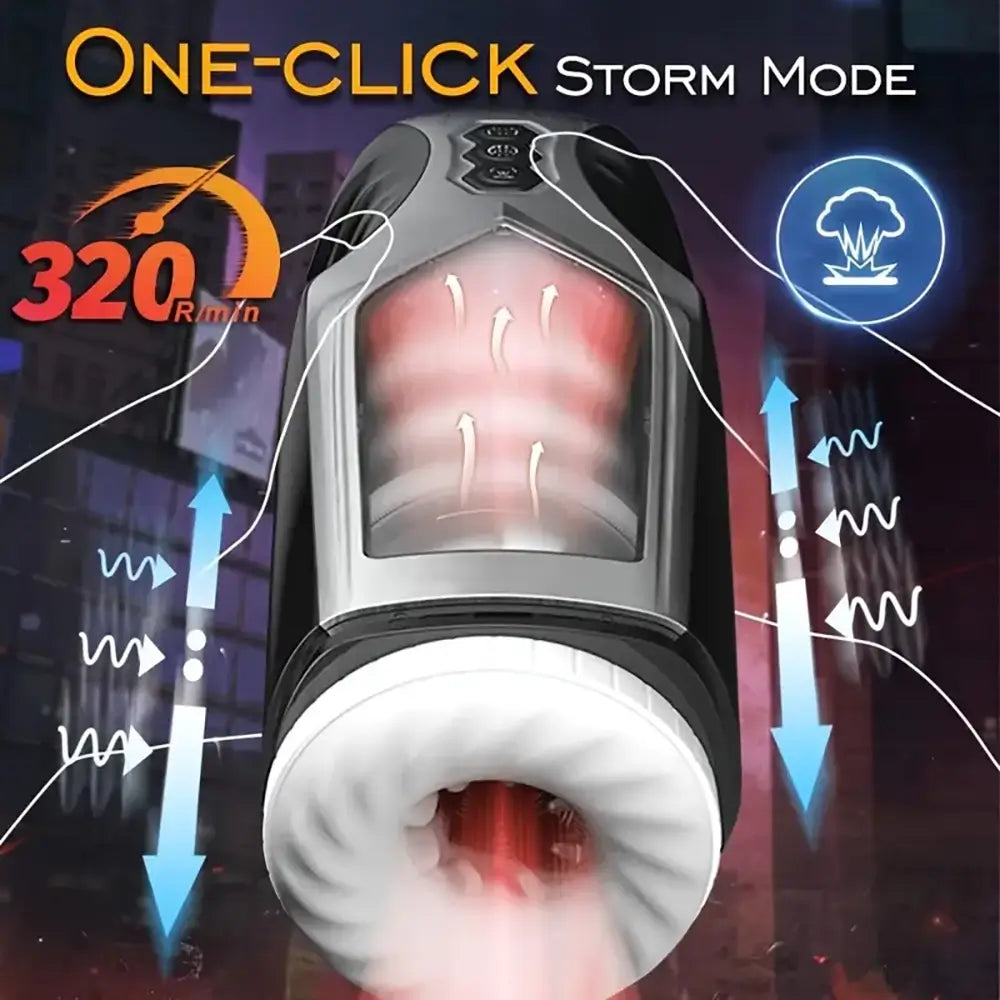 7 Thrusting Vibrating Modes 3D Realistic Channel Thrusting Masturbator