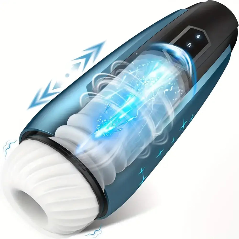Vibrating Telescopic Starry LED Light Male Automatic Masturbator