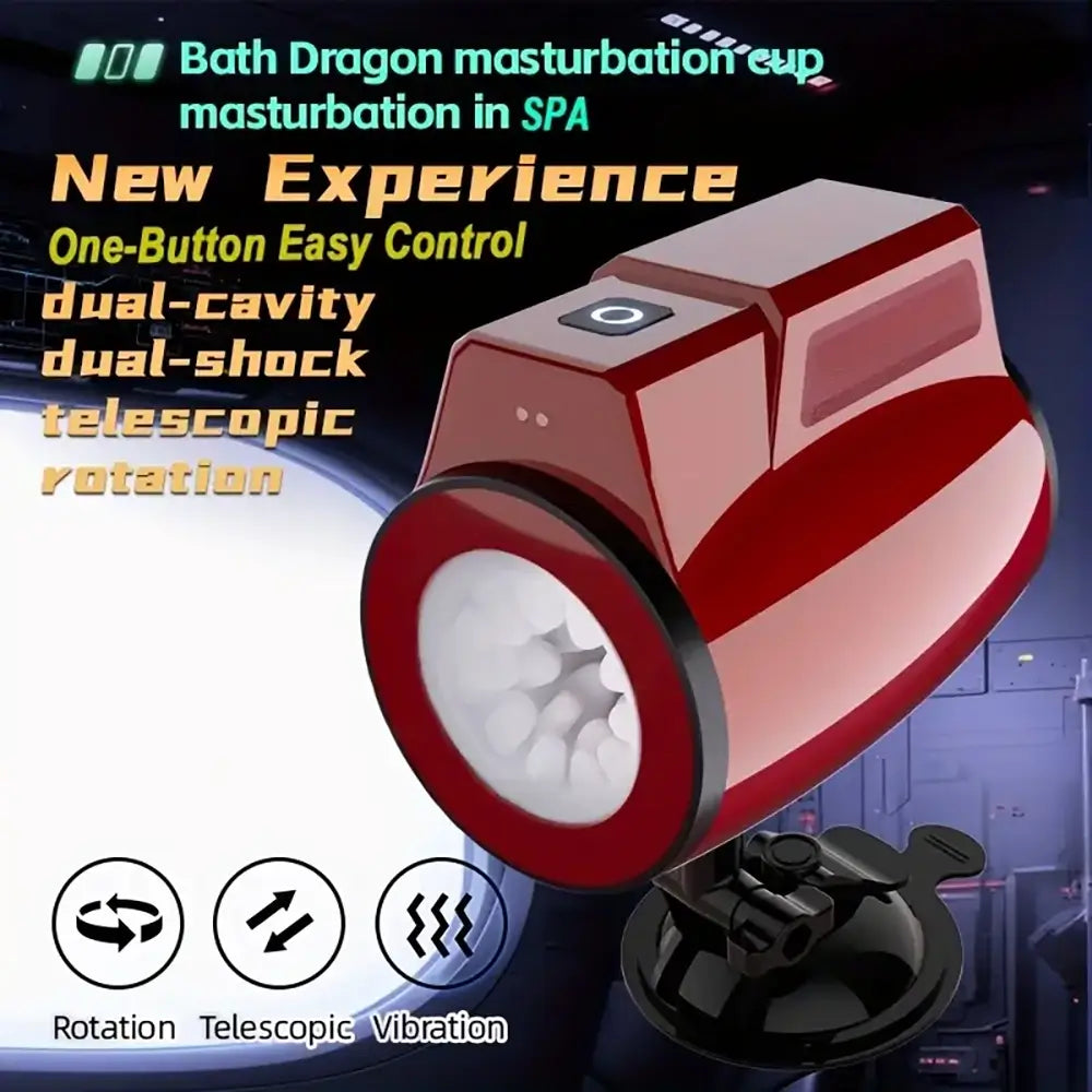 Fully Dual Cavity Rotation Telescopic Vibrating Automatic Masturbator