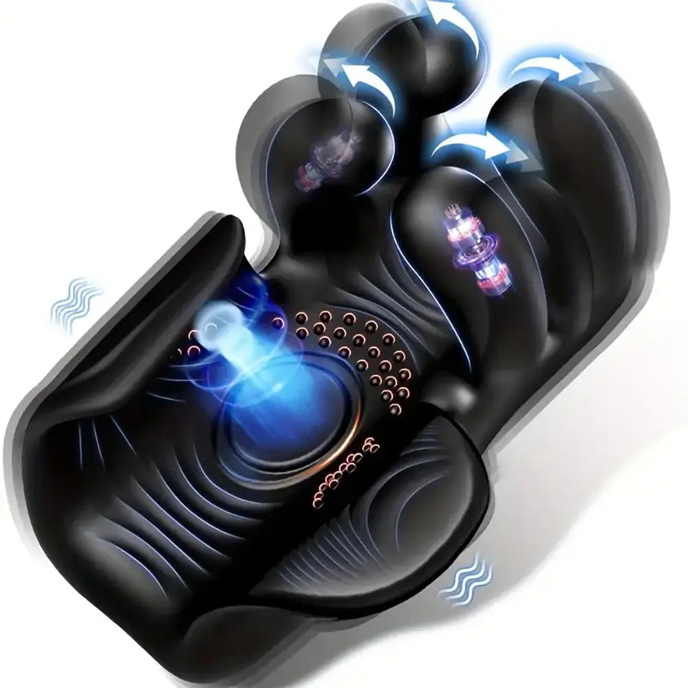 10 Finger Massaging Tapping Vibrating Stroker Automatic Masturbator