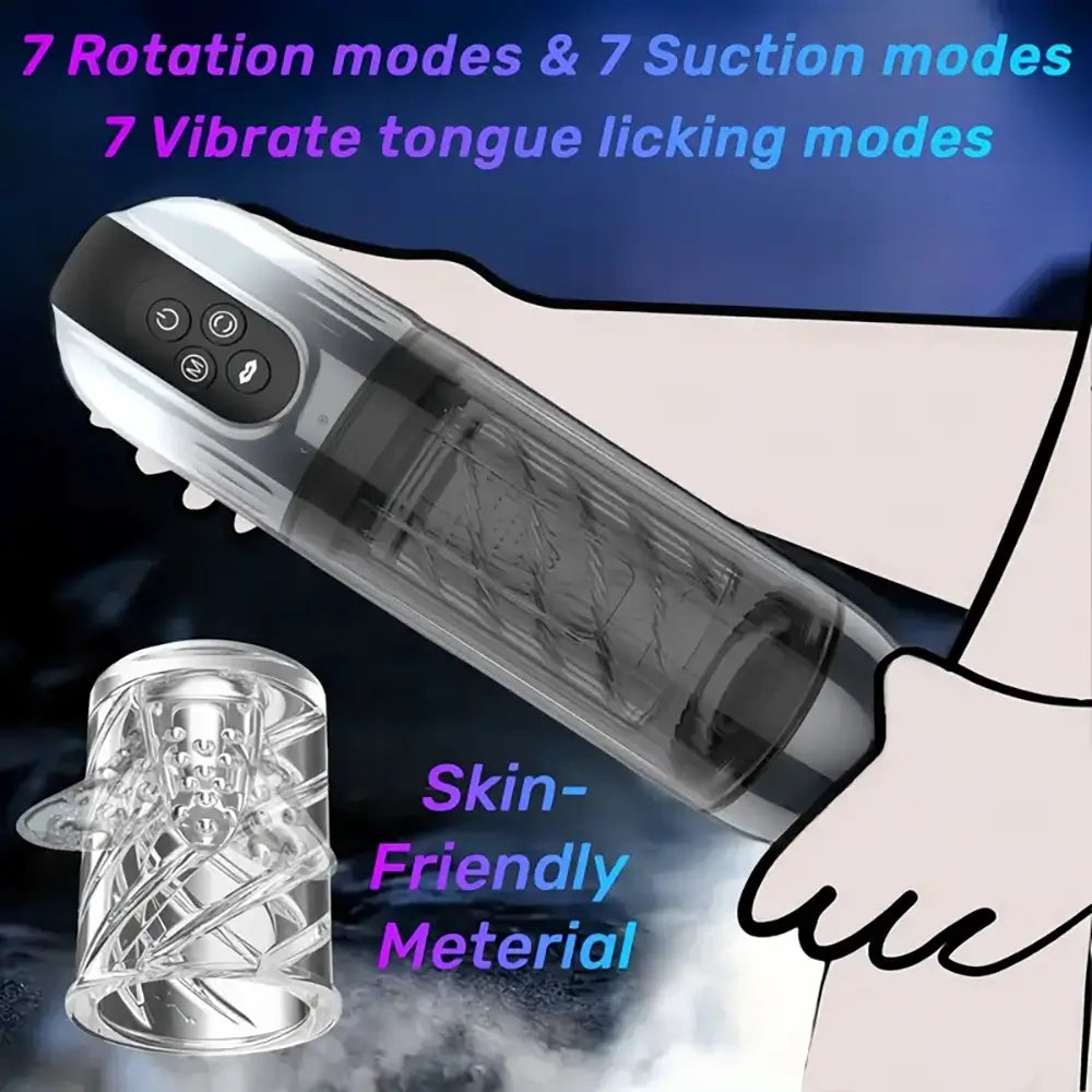 4 Pump 7 Sucking 7 Rotating 7 Licking LCD Automatic Masturbator