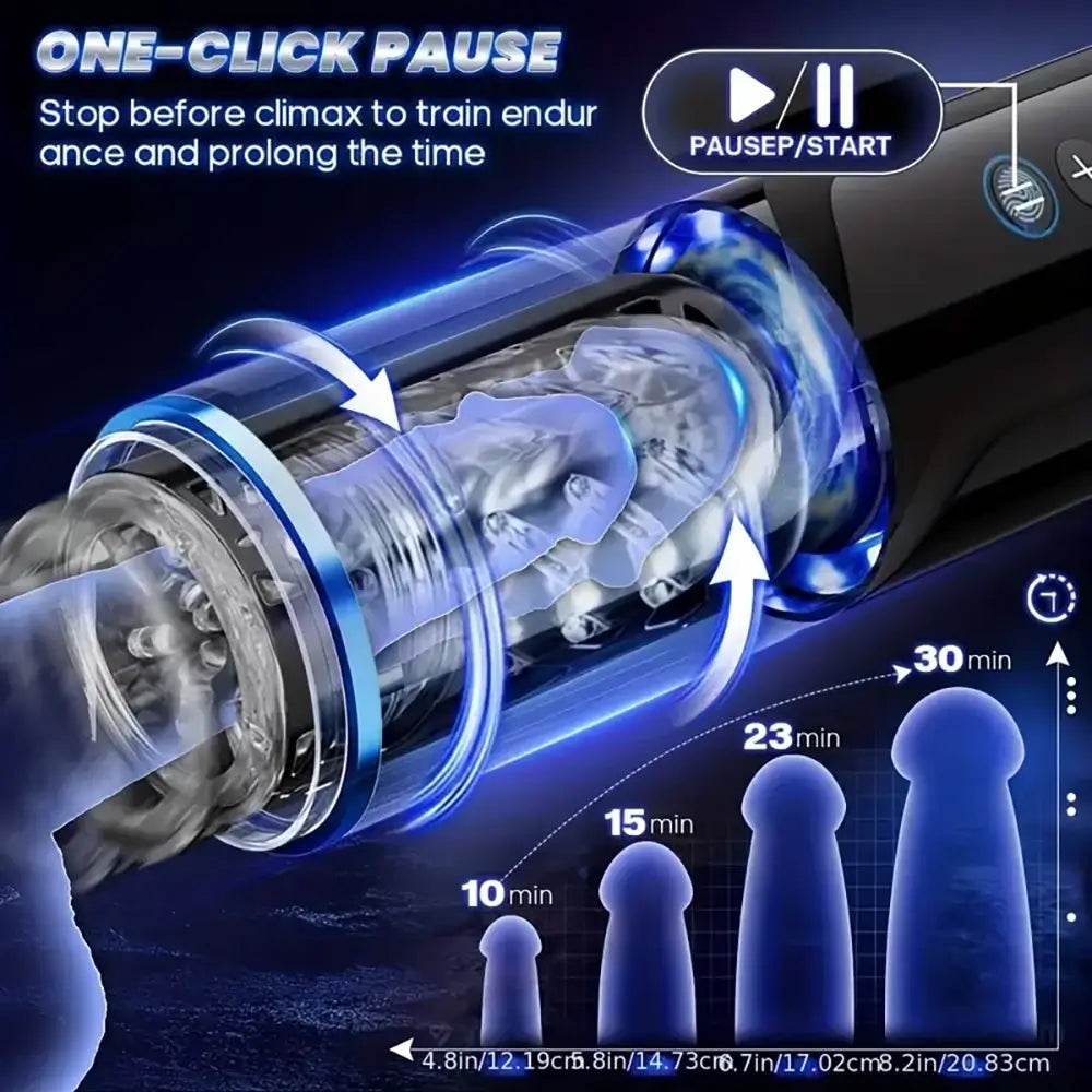 3 Speeds 6 Frequencies Rotation Ejaculating Male Auto Masturbator