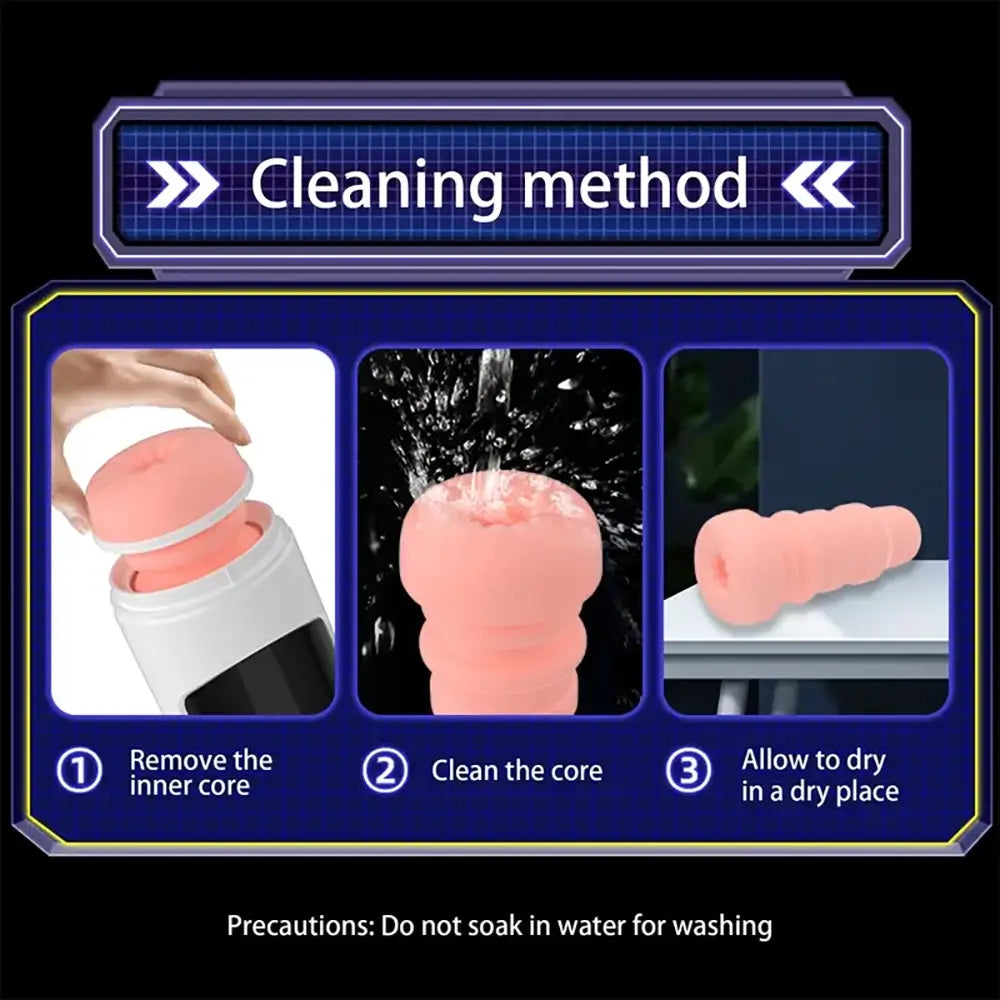 5D Flesh Telescope Automatic Heating Voice Oral Masturbator