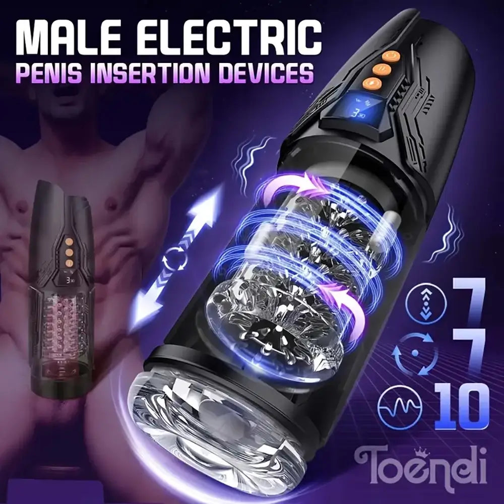 7 Rotating Thrusting 10 Vibrating Modes Dual Motors Male Masturbator