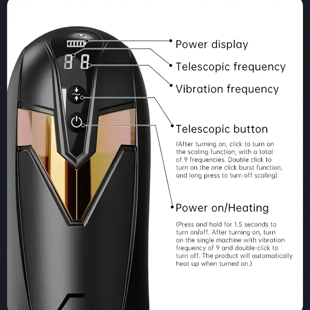 Forward Reverse Telescopic Heating Automatic Male Rotation Masturbator