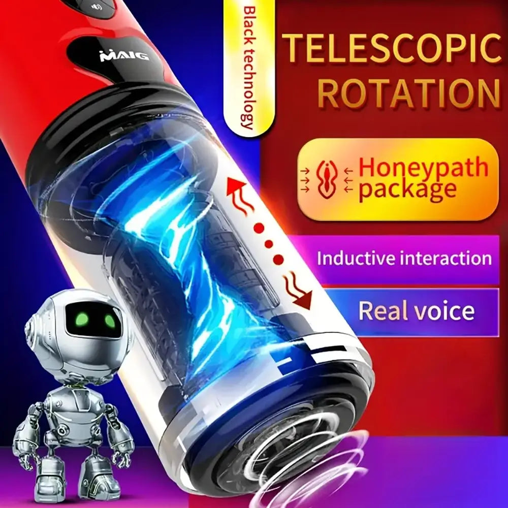 Powerful Suction Vibrating Telescopic Automatic Male Masturbator