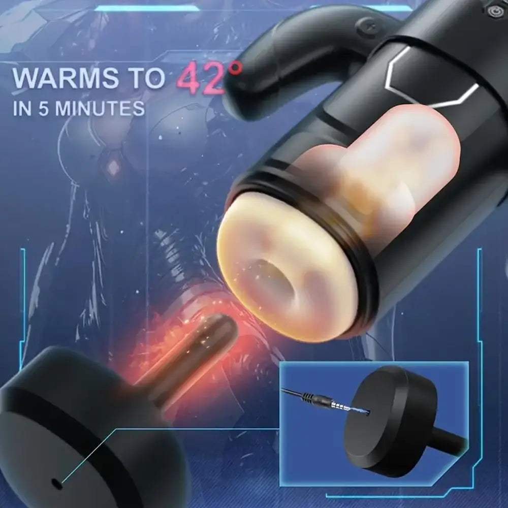 3 Sucking 6 Thrusting 9 Vibrating Retractable Rotatable Masturbator