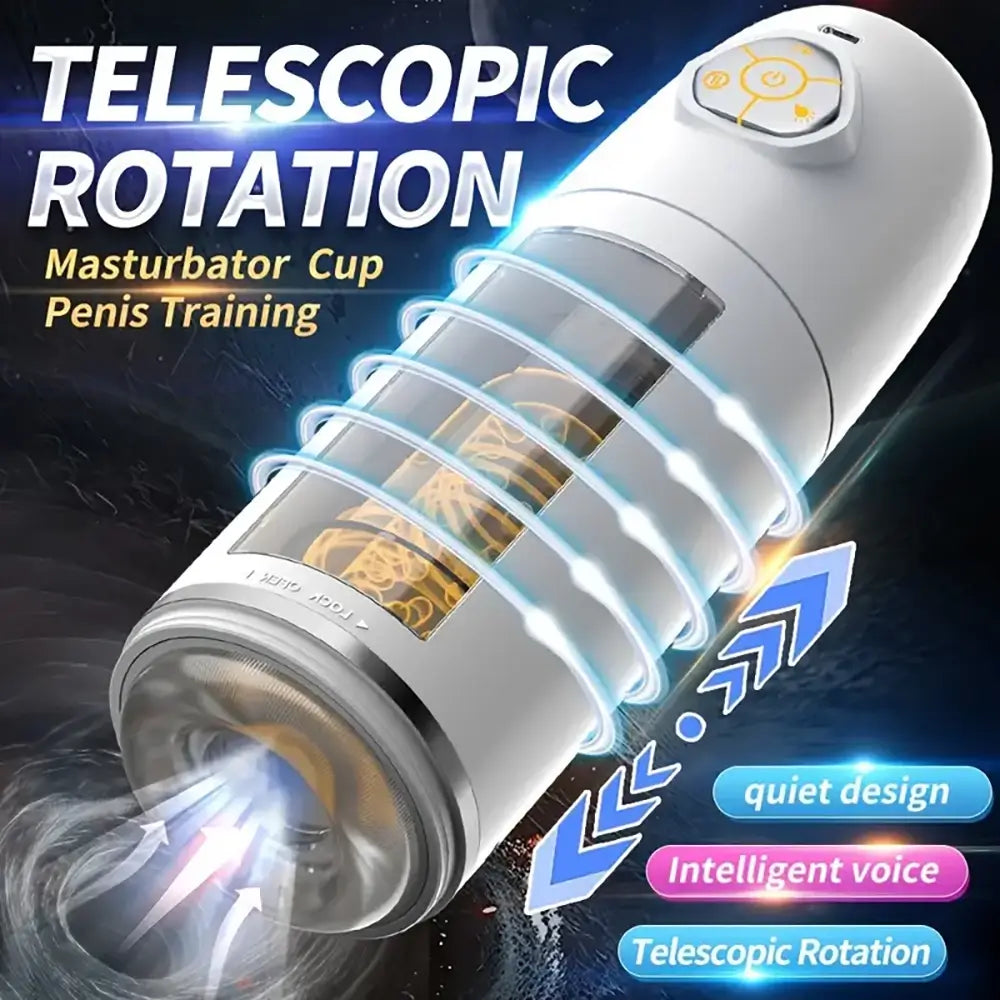 3D Realistic Vagina Thrusting Rotation Automatic Stroker Sex Toy