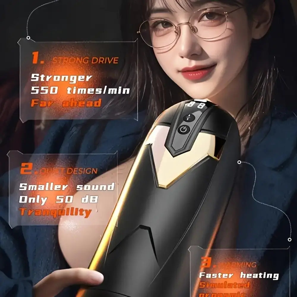 Forward Reverse Telescopic Heating Automatic Male Rotation Masturbator