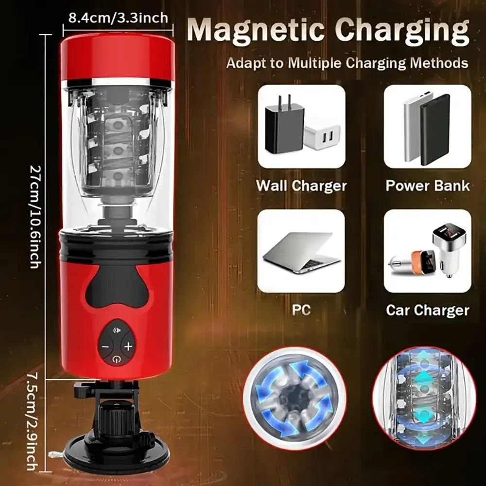 Powerful Suction Vibrating Telescopic Automatic Male Masturbator