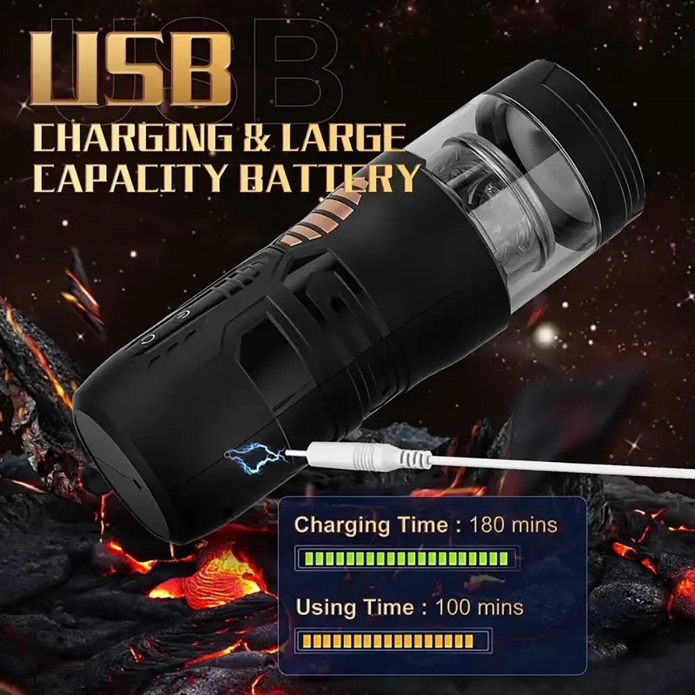 7 Thrusting Rotating Modes Rechargerable Hands Free Auto Masturbator