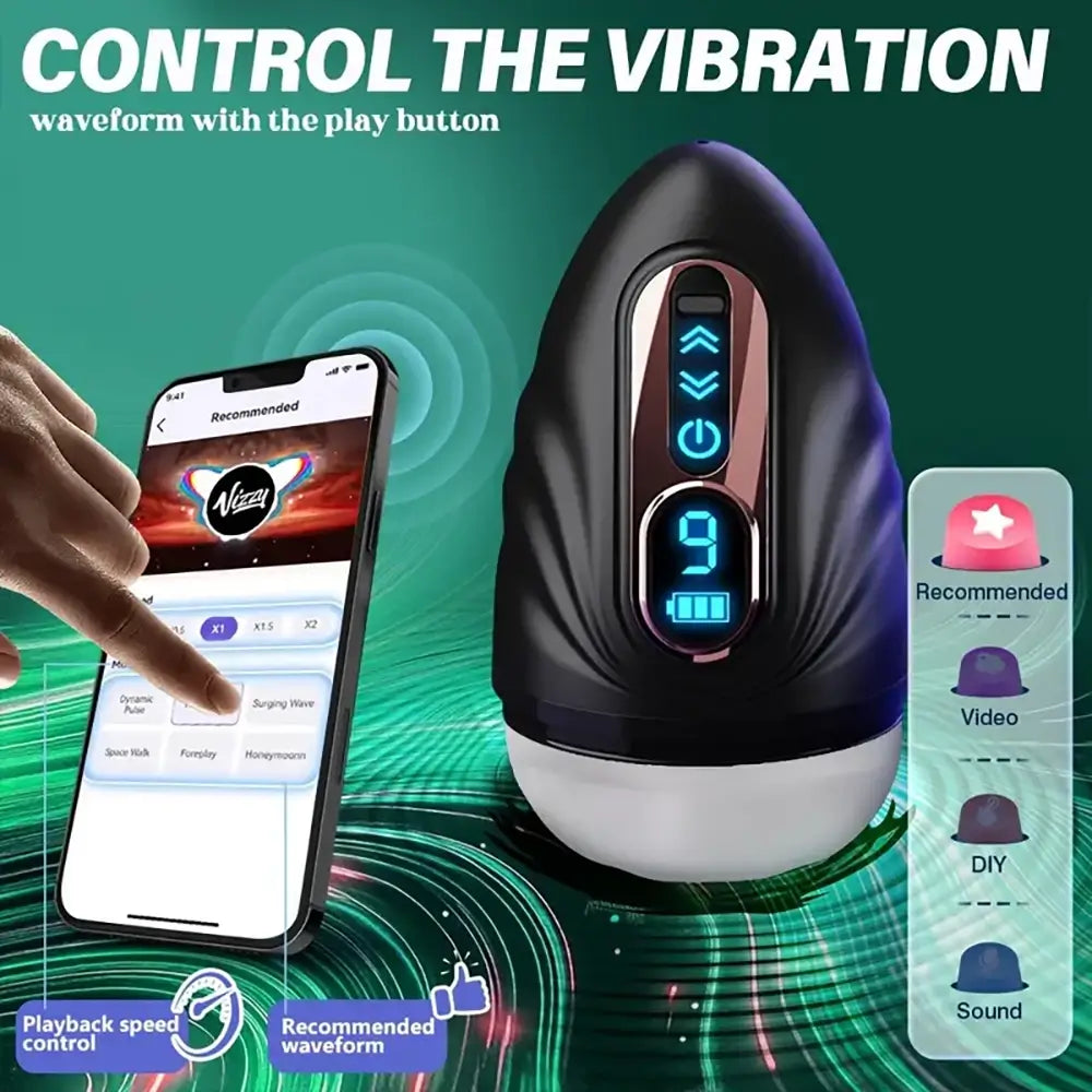 9 Vibrations Cock Trainer App Control Auto Masturbator With Heating Rod