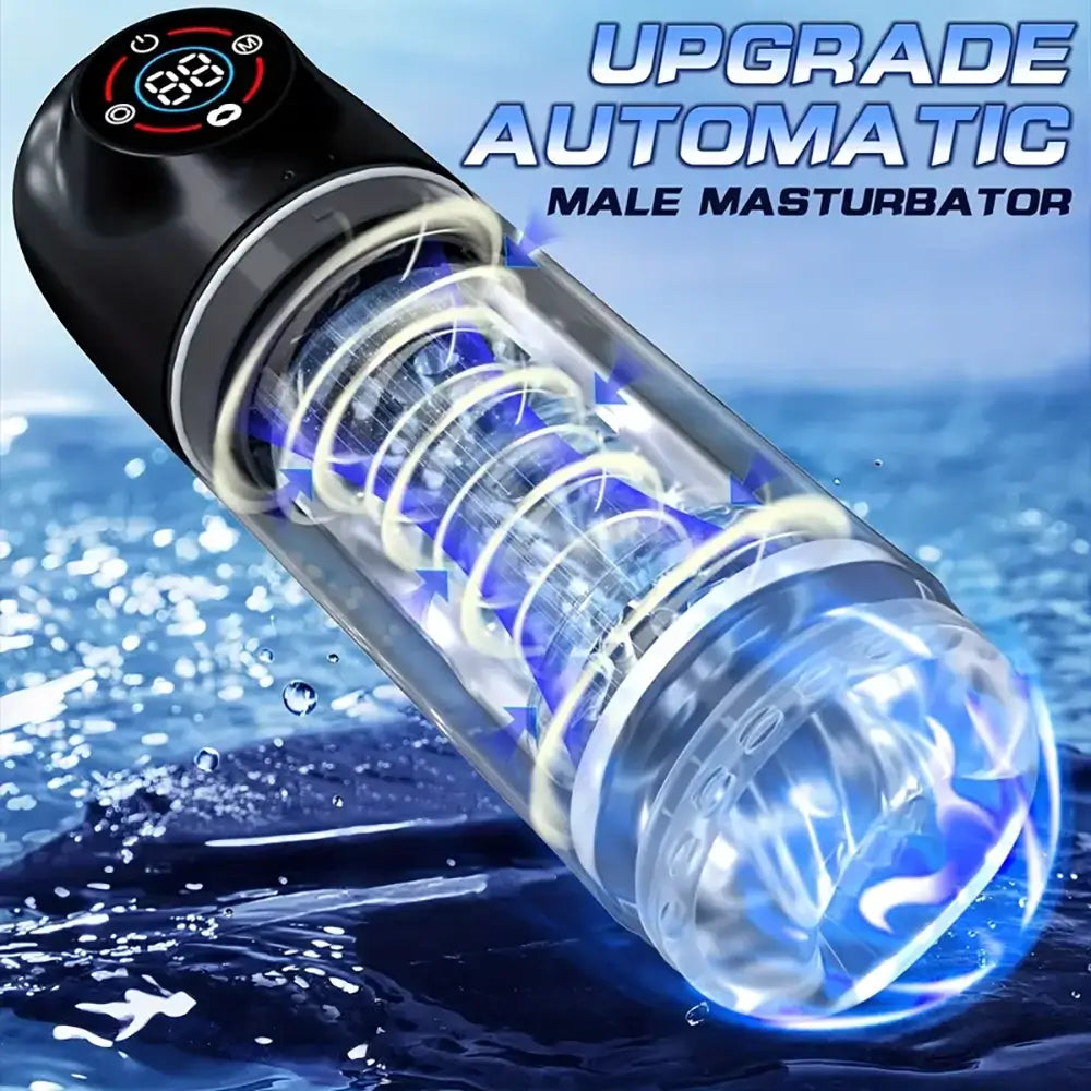 UPGRADED 7+7+7 Licking Suction 7 Rotating Modes Auto Masturbator