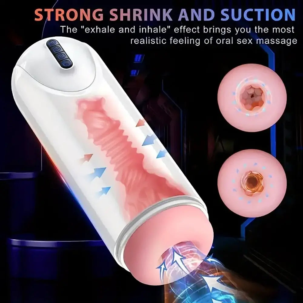 Stretchable Vibration Thrusting Sucking Automatic Masturbator For Males