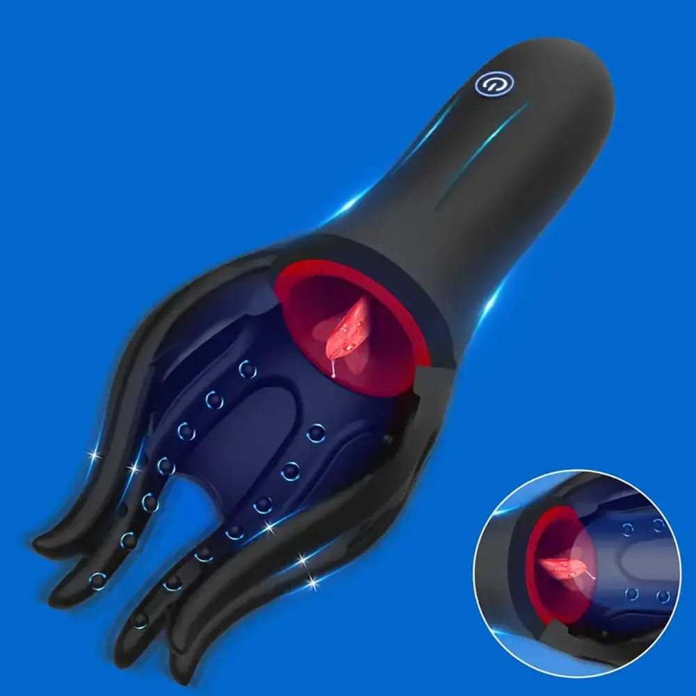 3-in-1 Penis Masturbator with 10 Modes Vibration & 5 Licking Tongue