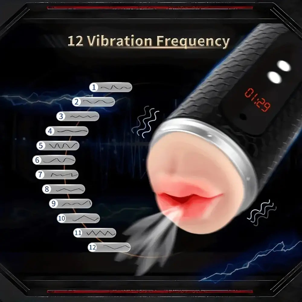 Soft Oral Vaginal Oral Sex Double-Channel Automatic Masturbator