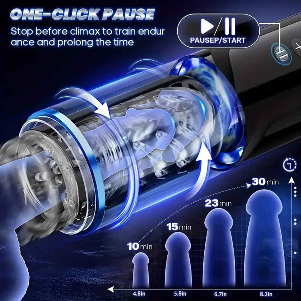 3 Speeds 6 Frequencies Rotation Ejaculating Male Auto Masturbator