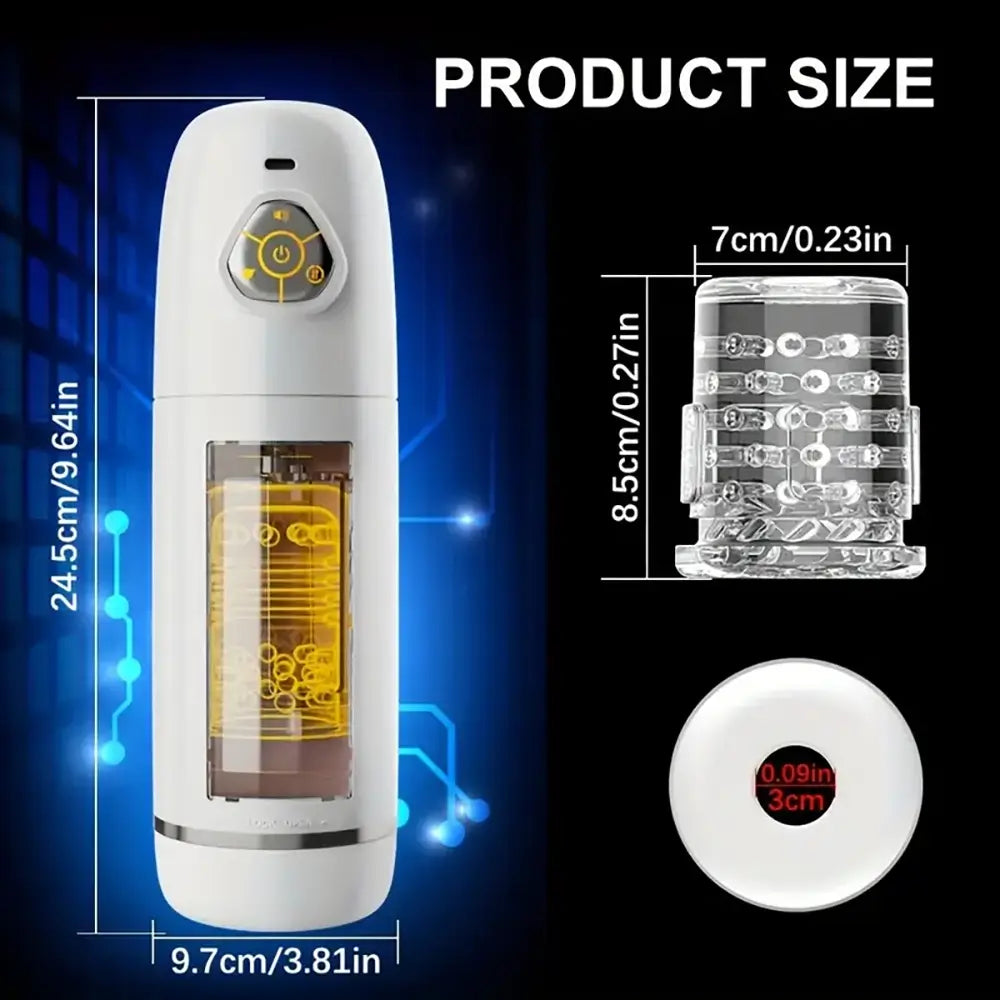 3D Realistic Vagina Thrusting Rotation Automatic Stroker Sex Toy