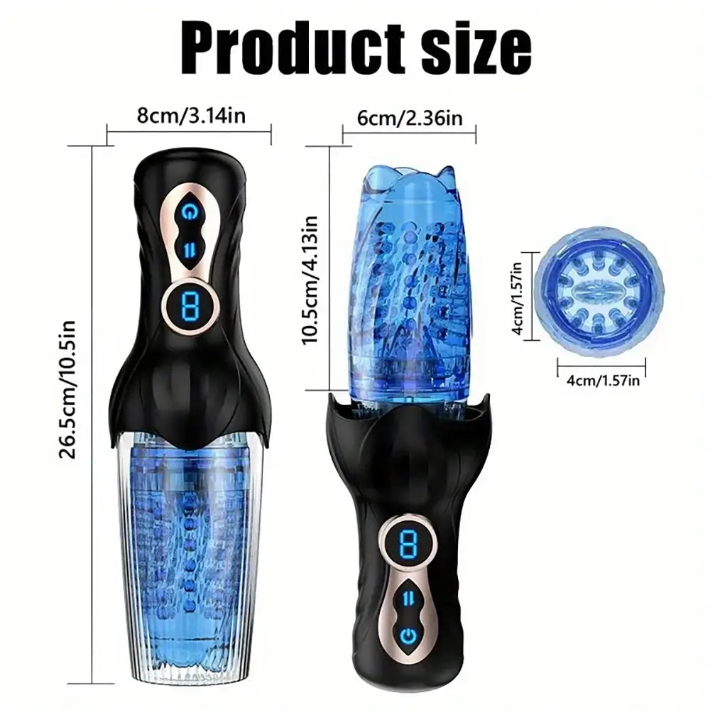 Intelligent Telescopic Rotation LCD Display Auto Male Masturbator