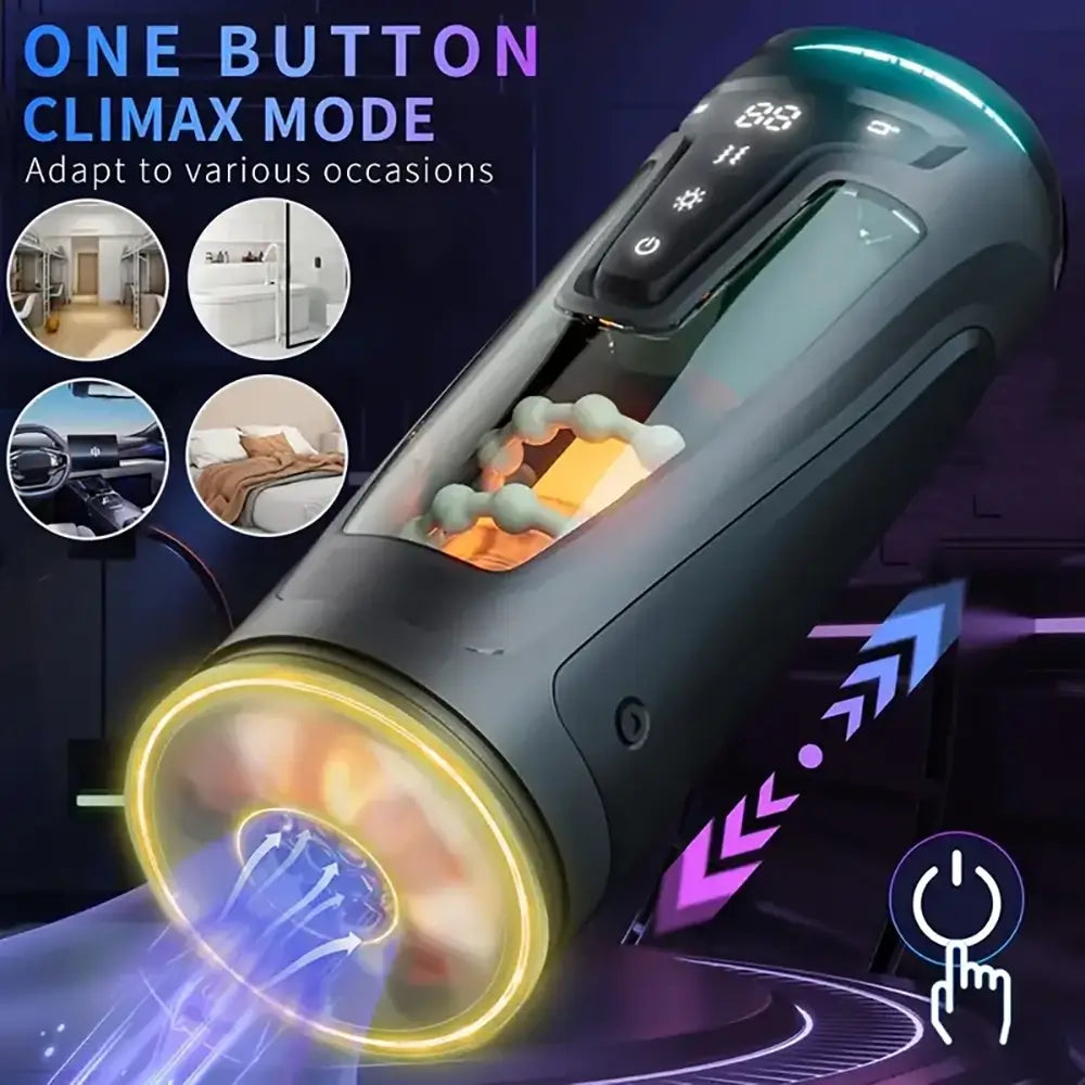 Vacuum Suction Vibration Explosive Button Automatic Masturbator