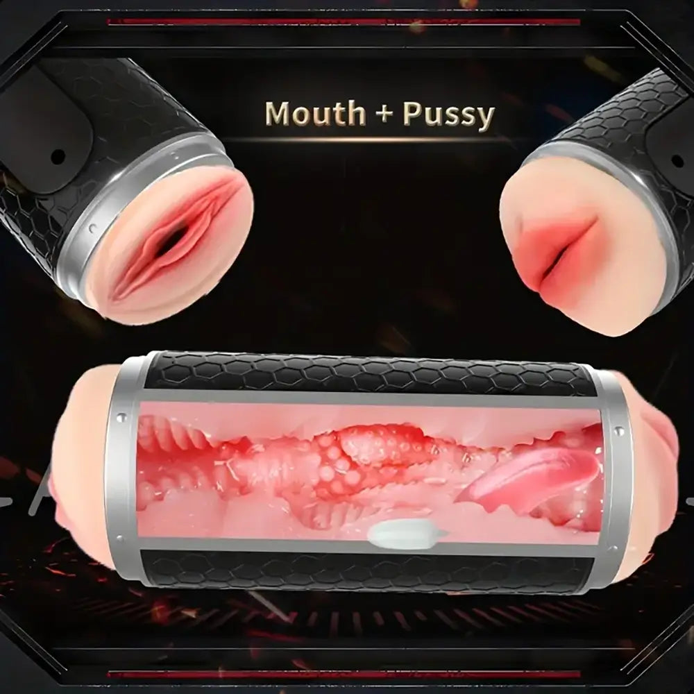 Soft Oral Vaginal Oral Sex Double-Channel Automatic Masturbator