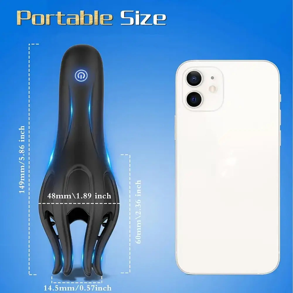 3-in-1 Penis Masturbator with 10 Modes Vibration & 5 Licking Tongue