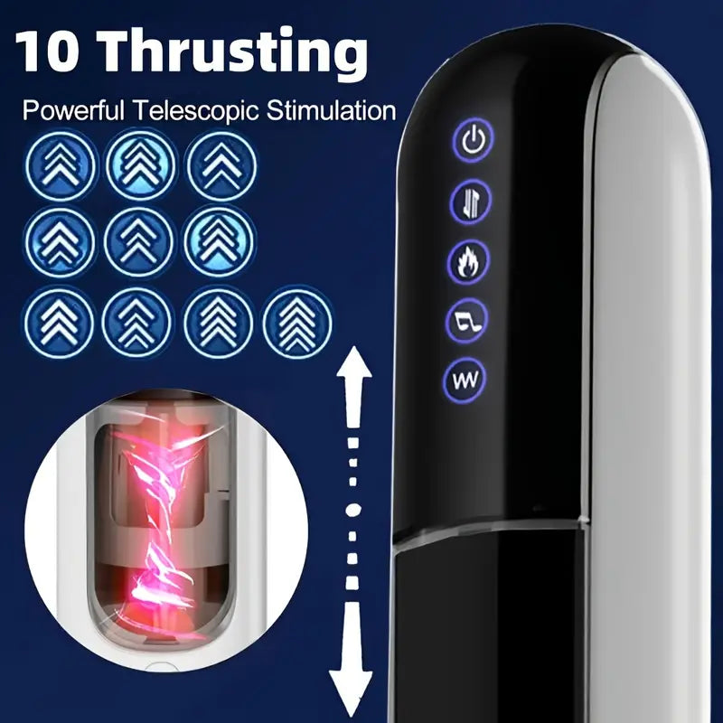10 Thrusting Vibrating Suction Heating Male Automatic Stroker