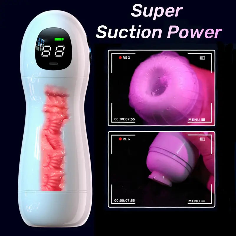 Ten Sucking Vibrating Modes LCD Display Automatic Masturbator