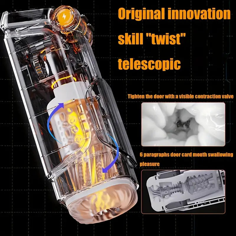 Intelligent Heating Telescopic Screw Interactive Moaning Auto Masturbator