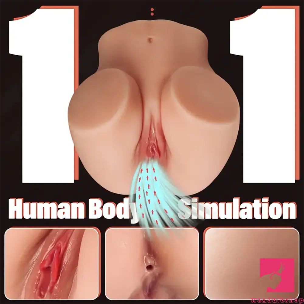 7lb Vibrating Sucking Sex Torso Realistic Granular Male Masturbator