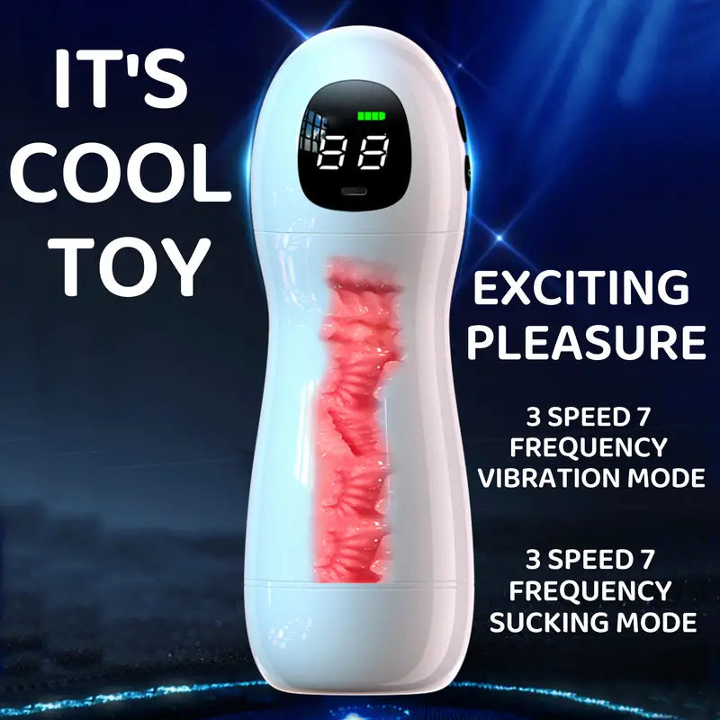 Ten Sucking Vibrating Modes LCD Display Automatic Masturbator