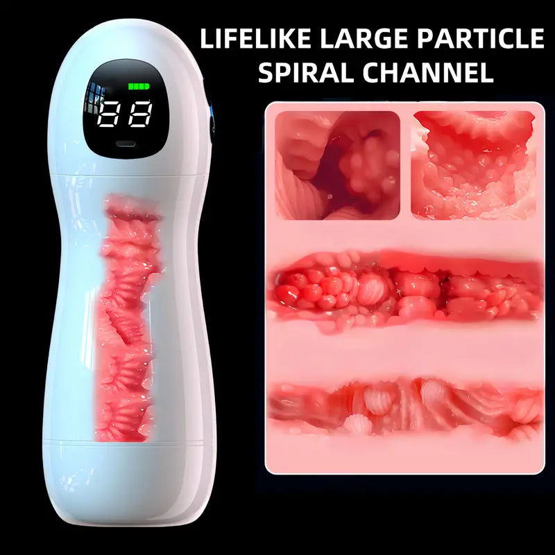 Ten Sucking Vibrating Modes LCD Display Automatic Masturbator