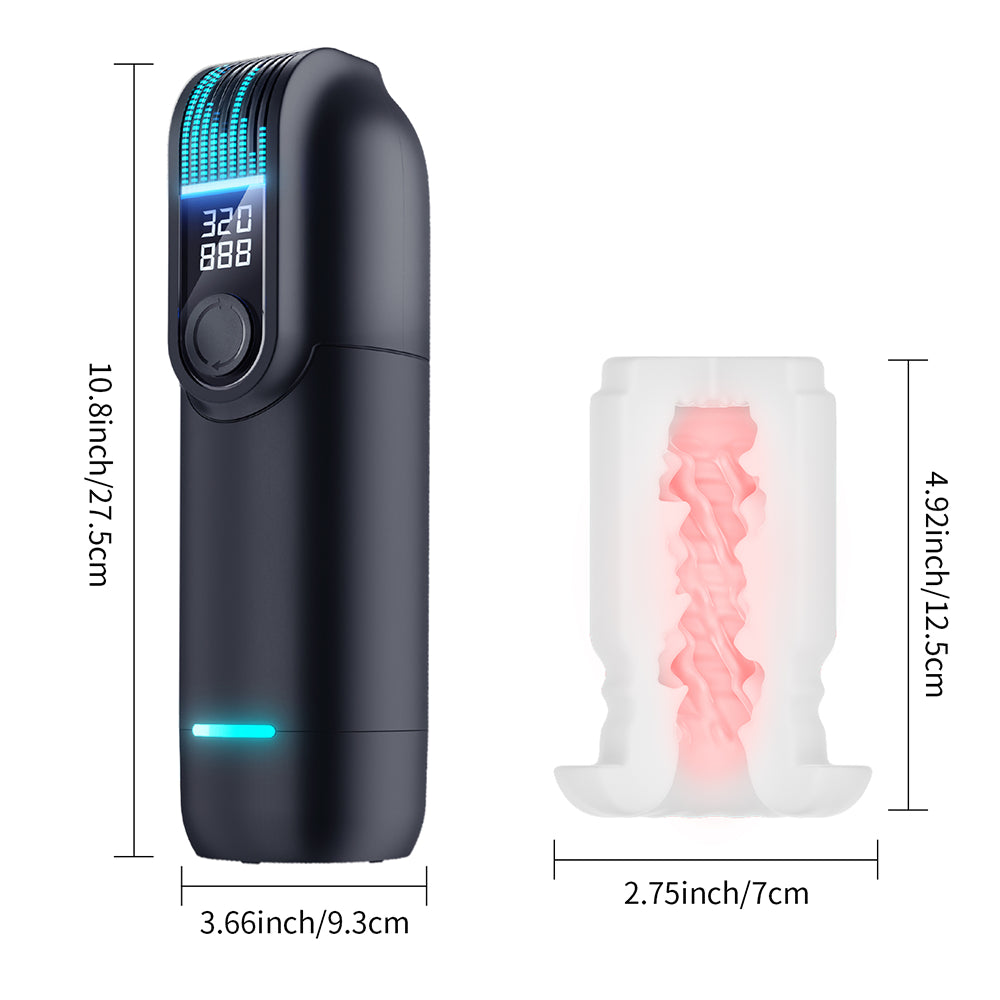 Leten Black Hurricane Hole Pro Rampaging Piston Auto Masturbator